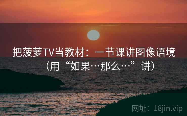 把菠萝TV当教材:一节课讲图像语境(用“如果…那么…”讲)