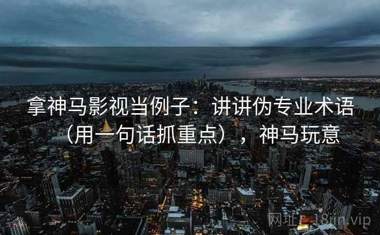 拿神马影视当例子：讲讲伪专业术语（用一句话抓重点），神马玩意