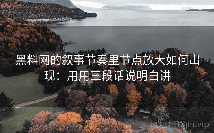 黑料网的叙事节奏里节点放大如何出现：用用三段话说明白讲